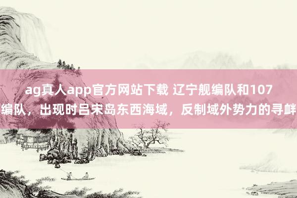 ag真人app官方网站下载 辽宁舰编队和107编队，出现时吕宋岛东西海域，反制域外势力的寻衅