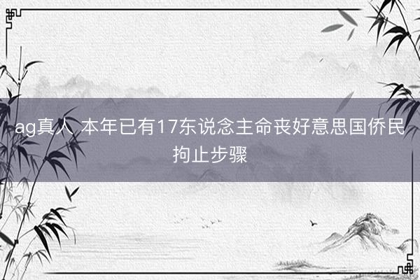 ag真人 本年已有17东说念主命丧好意思国侨民拘止步骤